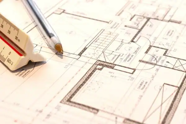 Image of architect Bordon drawings